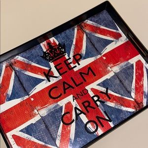 keep calm and carry on Union Jack tray